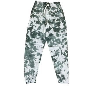 Tie Dye Joggers/Sweatpants/Green/ Small/ Trendy/Handmade
